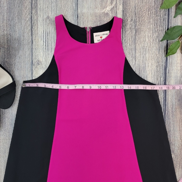 Alice + Olivia x Scoop Black and Pink Tank Top Blouse - Picture 8 of 9